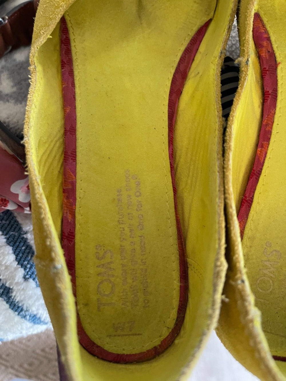Toms Women's Yellow Suede D'Orsay Pointed Flats - Picture 5 of 5